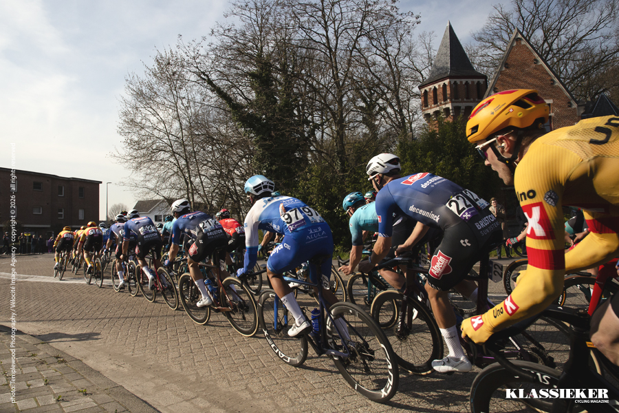 Riders sprint round a corner at Scheldeprijs 2024. Classics races cover a range of parcour and countries but can they really be defined?